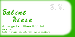 balint wiese business card